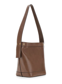 Versace Women Brown Shoulder Bag With Chain Strap And Medusa Head On The Front In Leather For Women