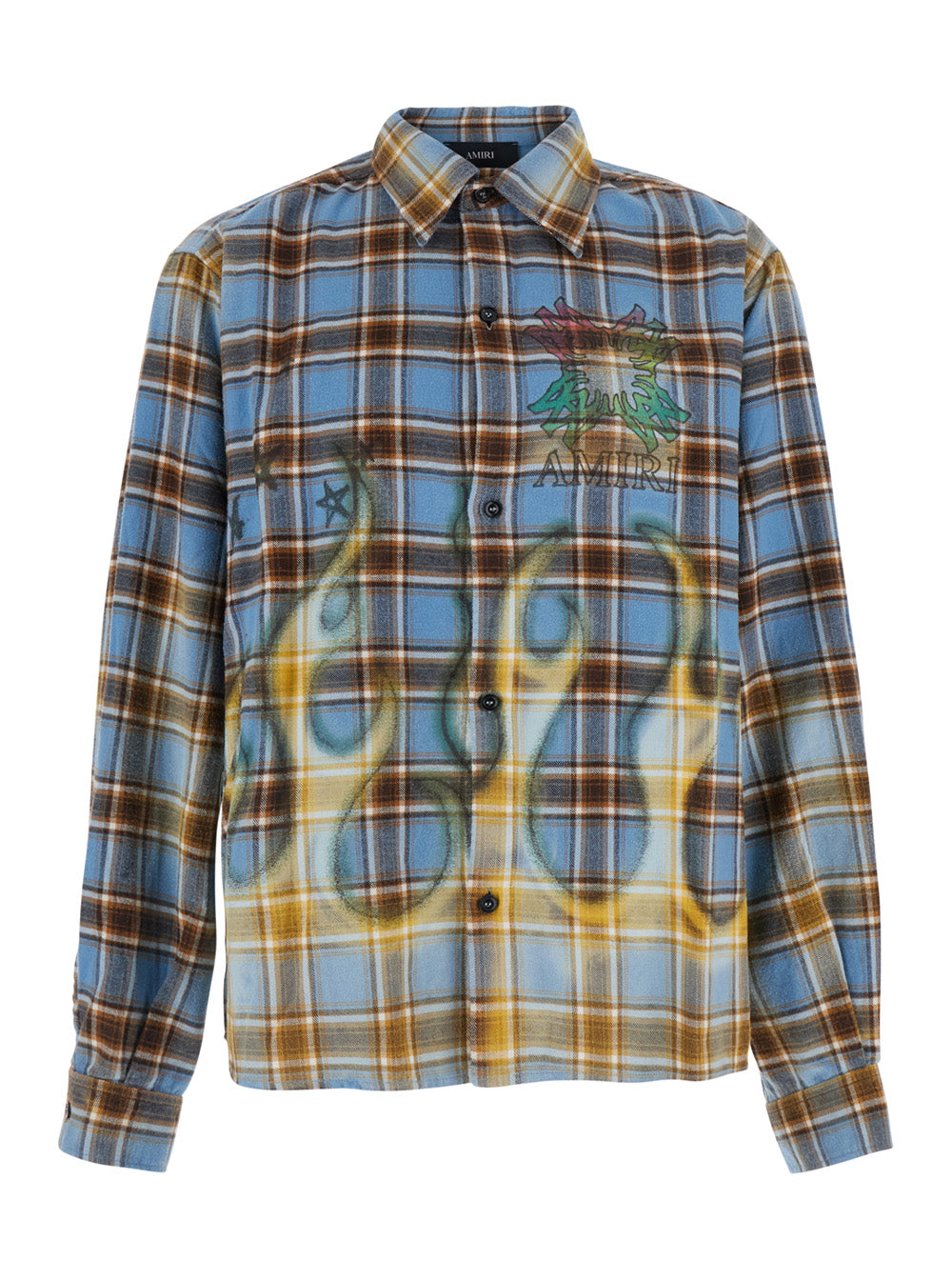 Amiri Men Multicolor Shirt With All-Over Stripe Motif And Logo On The Front And Back In Cotton For Men