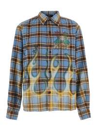 Amiri Men Multicolor Shirt With All-Over Stripe Motif And Logo On The Front And Back In Cotton For Men