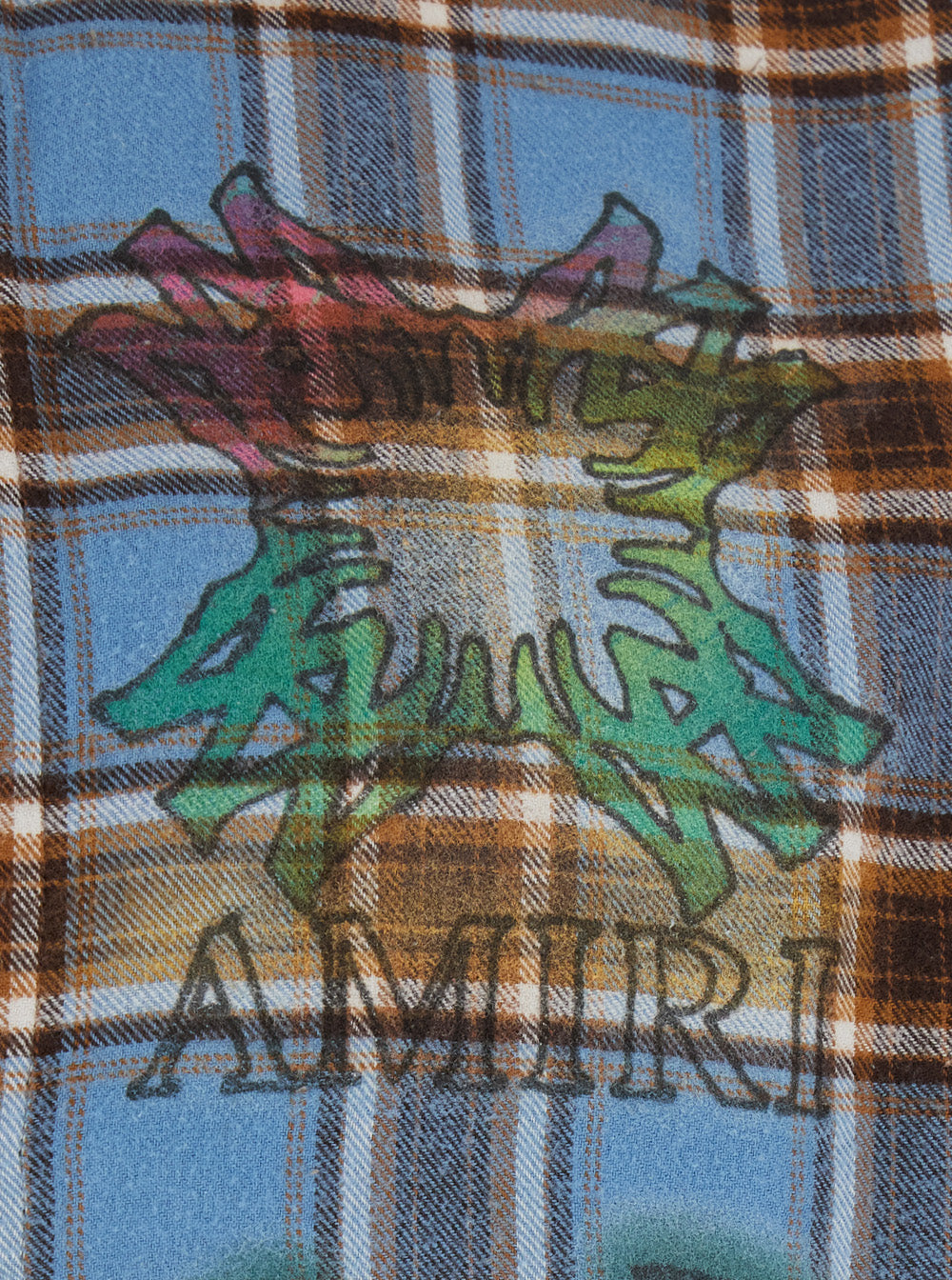 Amiri Men Multicolor Shirt With All-Over Stripe Motif And Logo On The Front And Back In Cotton For Men