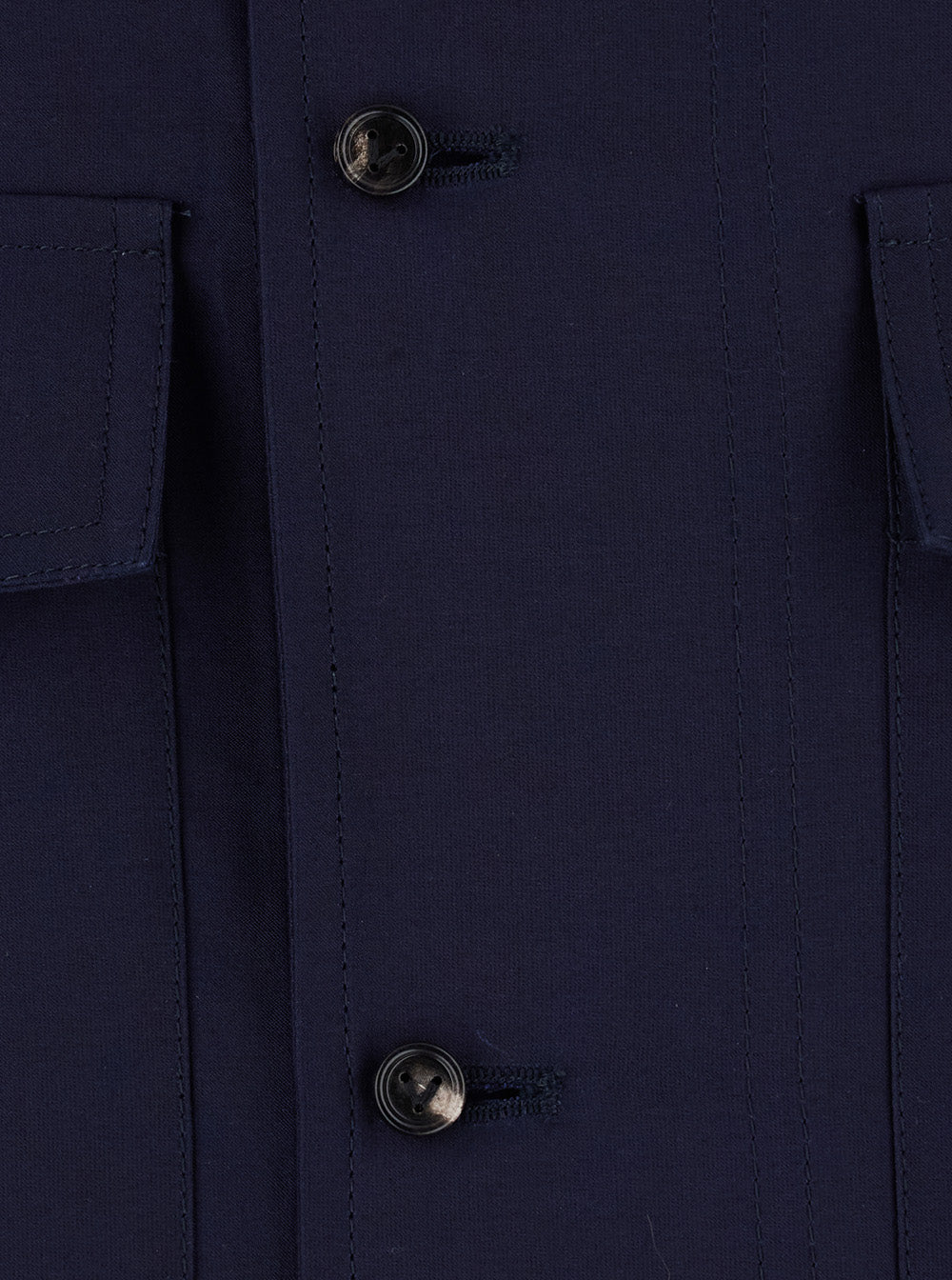 Bottega Veneta Men Blue Jacket With High Collar And Front Pockets In Cotton And Silk For Men