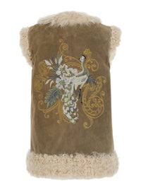 Etro Women Beige Shearling Coat With Maxi Embroidery On The Back In Fur For Women