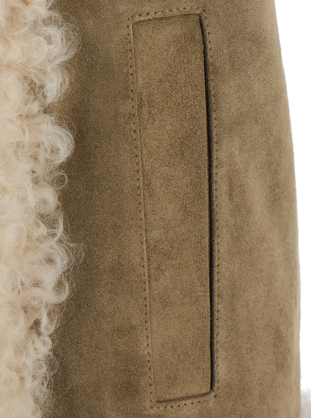 Etro Women Beige Shearling Coat With Maxi Embroidery On The Back In Fur For Women