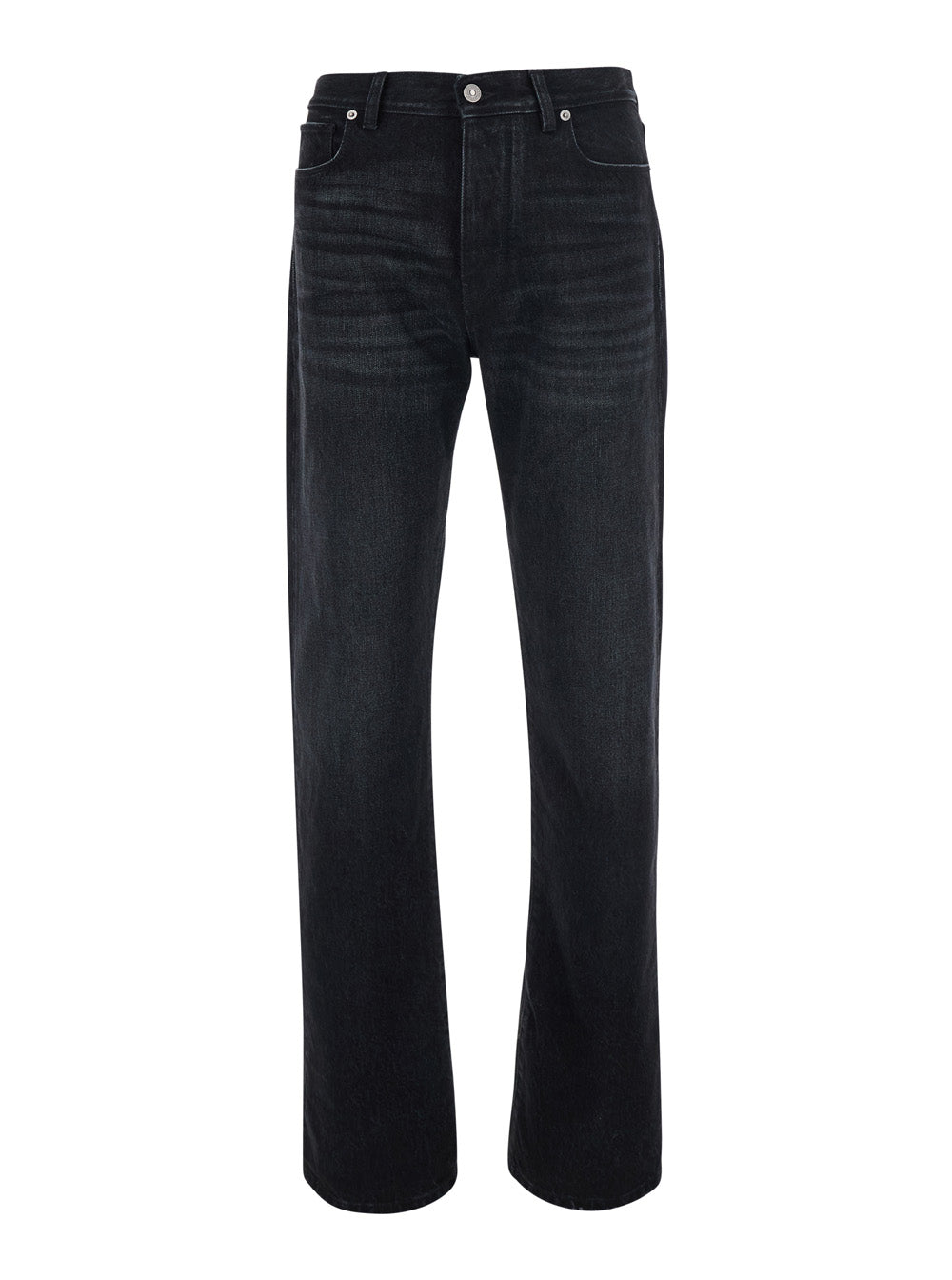 Fendi Men Black Slim Jeans With Logo Patch On The Back In Denim For Men