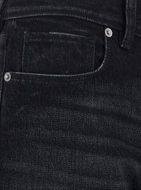 Fendi Men Black Slim Jeans With Logo Patch On The Back In Denim For Men