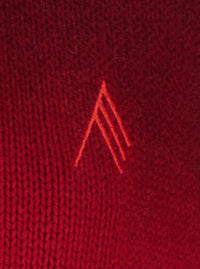 The Attico Women Red Cardigan With Classic Collar And Sprayed Design With Gradient Effect In Wool And Cashmere For Women