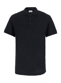 Burberry Men 'Eddie' Black Polo Shirt With Classic Collar And Ekd Embroidery On The Front In Cotton For Men