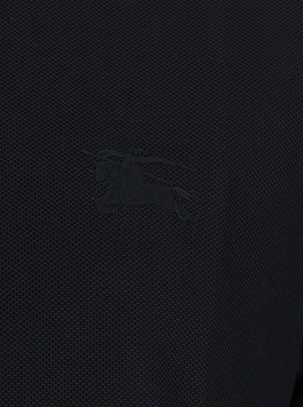 Burberry Men 'Eddie' Black Polo Shirt With Classic Collar And Ekd Embroidery On The Front In Cotton For Men
