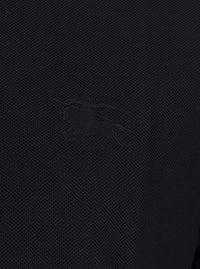 Burberry Men 'Eddie' Black Polo Shirt With Classic Collar And Ekd Embroidery On The Front In Cotton For Men