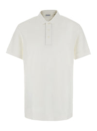 Burberry Men 'Eddie' White Polo Shirt With Classic Collar And Ekd Embroidery On The Front In Cotton For Men