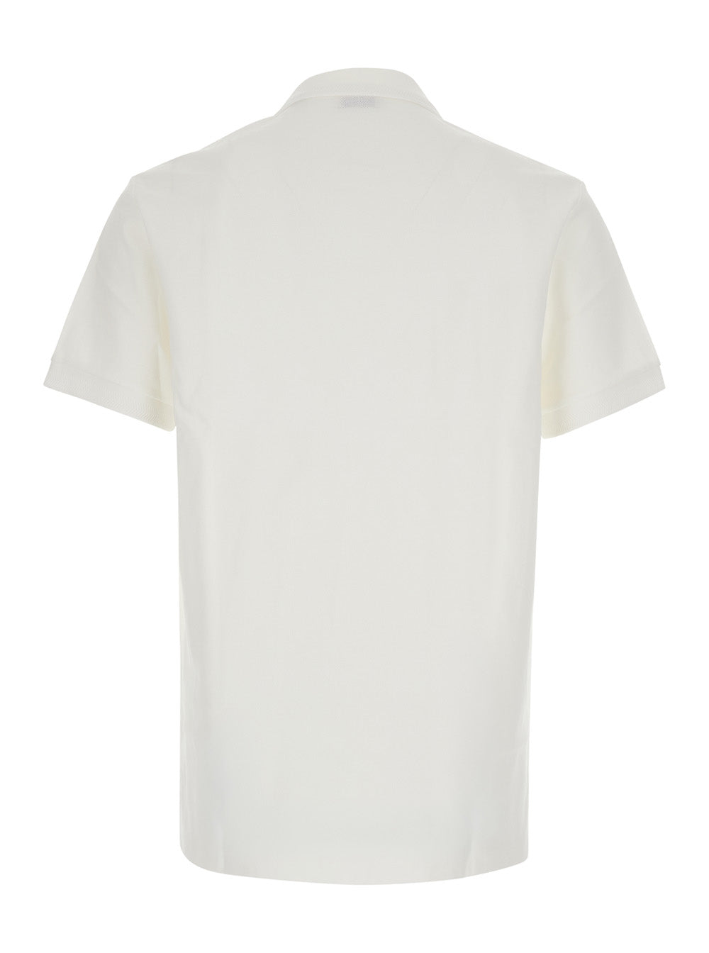 Burberry Men 'Eddie' White Polo Shirt With Classic Collar And Ekd Embroidery On The Front In Cotton For Men