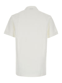 Burberry Men 'Eddie' White Polo Shirt With Classic Collar And Ekd Embroidery On The Front In Cotton For Men