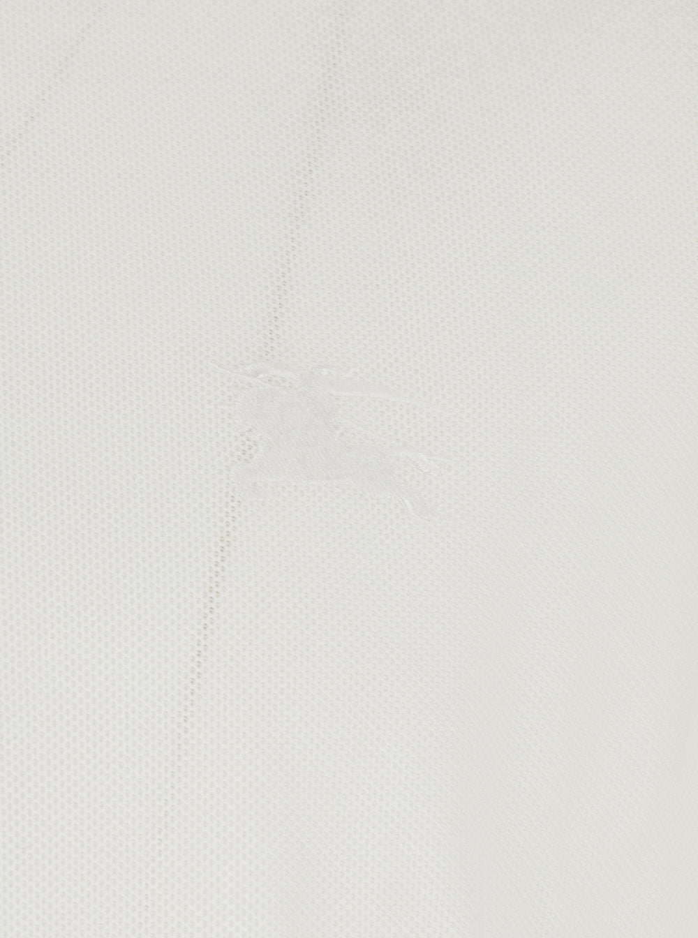Burberry Men 'Eddie' White Polo Shirt With Classic Collar And Ekd Embroidery On The Front In Cotton For Men