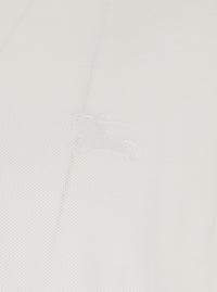 Burberry Men 'Eddie' White Polo Shirt With Classic Collar And Ekd Embroidery On The Front In Cotton For Men
