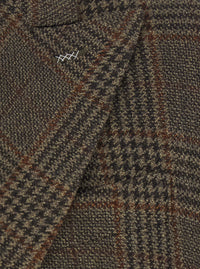 Max Mara Women 'Deserto' Dark Brown Double-Breasted Jacket With Peak Revers And Check Motif In Wool For Women