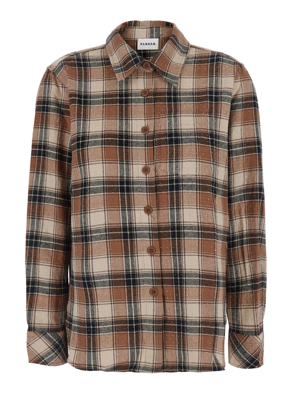 P.A.R.O.S.H. P.A.R.O.S.H. Women Cowboy Shirt With Collar And Long Sleeves In Beige Cotton For Women