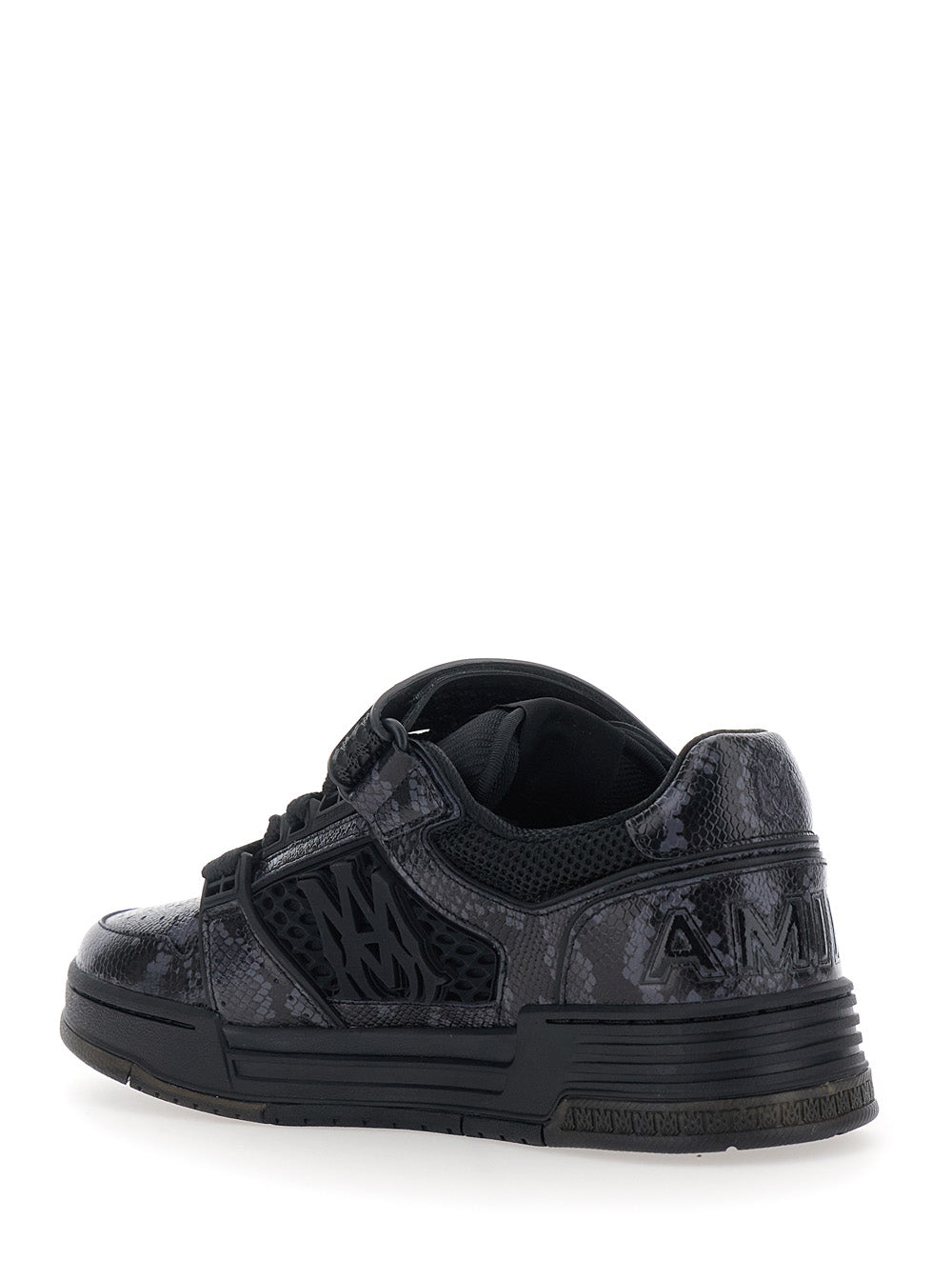Amiri Men Black Sneakers With Maxi Side Logo And Upper Strap Closure In Leather For Men