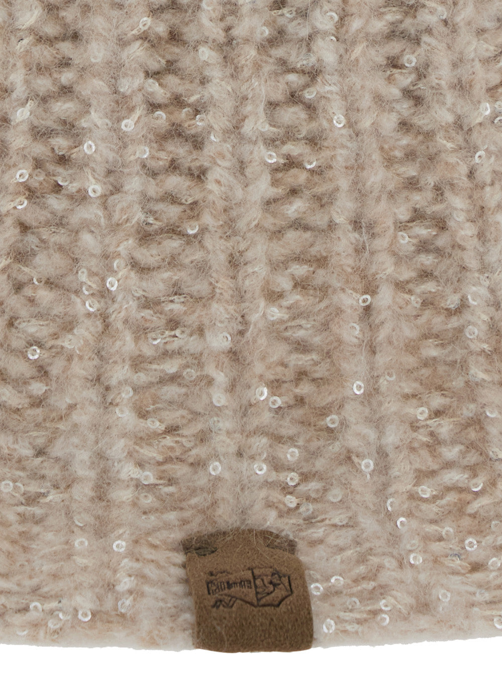 Brunello Cucinelli Women Beige Hat With Knitted Design And Diamond Yarn In Cashmere Blend Women