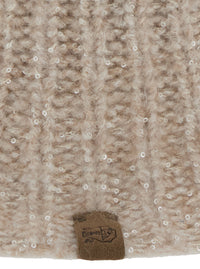Brunello Cucinelli Women Beige Hat With Knitted Design And Diamond Yarn In Cashmere Blend Women