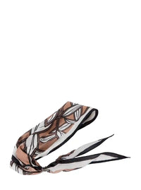 Brunello Cucinelli Women Brown Scarf With All-Over Motif In Silk For Women