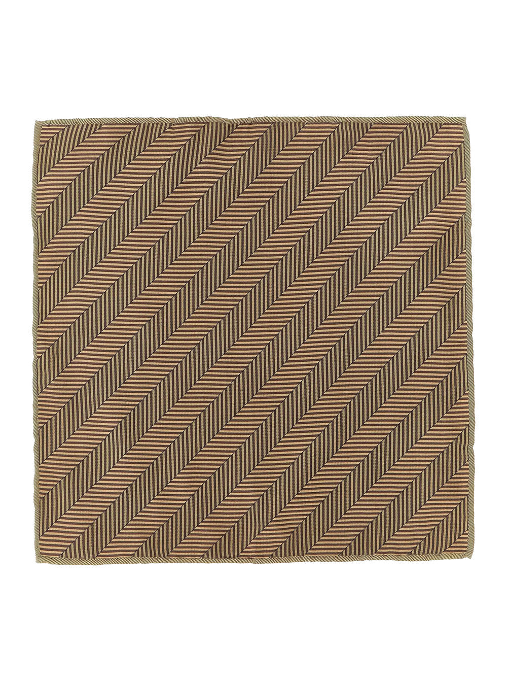 BRUNELLO CUCINELLI Brunello Cucinelli Men Beige Pocket Square With Chevron Motif And Geometric Print In Silk For Men