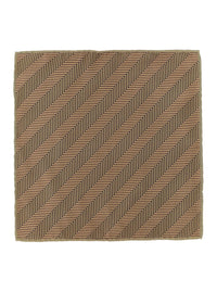 BRUNELLO CUCINELLI Brunello Cucinelli Men Beige Pocket Square With Chevron Motif And Geometric Print In Silk For Men