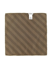 BRUNELLO CUCINELLI Brunello Cucinelli Men Beige Pocket Square With Chevron Motif And Geometric Print In Silk For Men