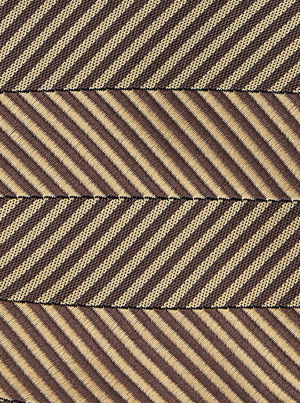 BRUNELLO CUCINELLI Brunello Cucinelli Men Beige Pocket Square With Chevron Motif And Geometric Print In Silk For Men