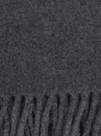 Brunello Cucinelli Women Gray Scarf With Fringed Hem And Brushed Finish In Cashmere For Women