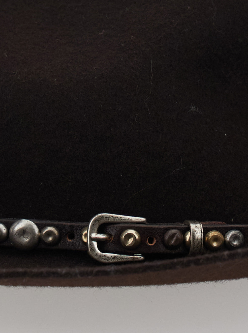 Golden Goose Women Brown Hat With Studded Leather Belt In Felt For Women
