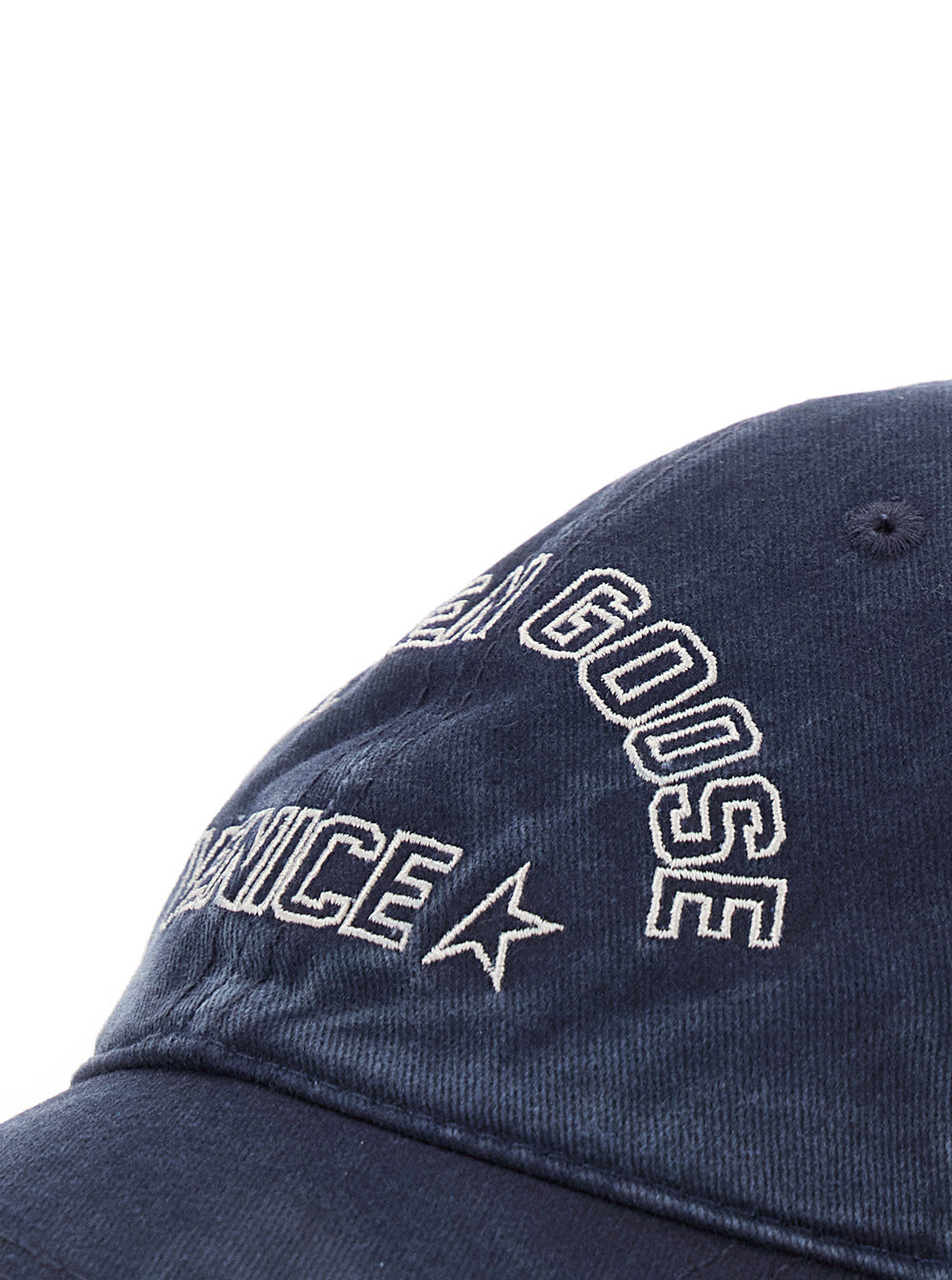 GOLDEN GOOSE Golden Goose Men Blue Hat With Embossed Logo Lettering On The Front In Cotton For Men