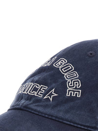 GOLDEN GOOSE Golden Goose Men Blue Hat With Embossed Logo Lettering On The Front In Cotton For Men