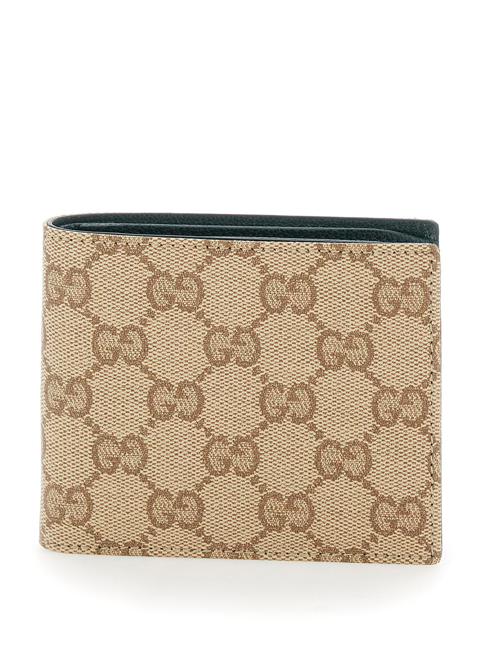 Gucci Men Beige Wallet With Logo Lettering Inside In Gg Fabric For Men