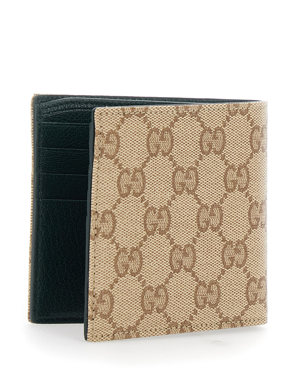 Gucci Men Beige Wallet With Logo Lettering Inside In Gg Fabric For Men