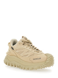 Moncler Women 'Trailgrip' Beige Sneakers Low Top With Logo Lettering On The Side In Tech Fabric Women