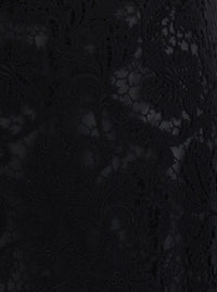Fendi Women Black Midi Skirt With All-Over Lace Embroidery In Cotton Blend For Women