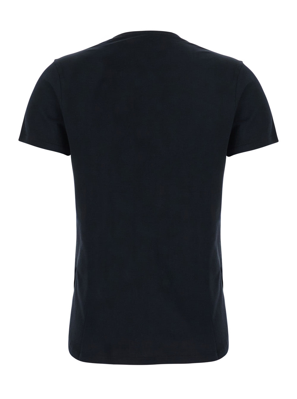 Fendi Women Black T-Shirt With V Neck And Print On The Front In Cotton For Women