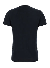 Fendi Women Black T-Shirt With V Neck And Print On The Front In Cotton For Women