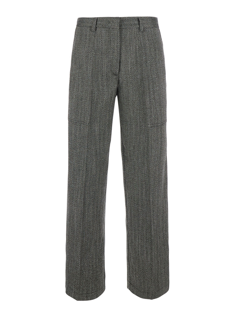 Forte_Forte Women Gray Pants With All-Over Chevron Motif In Viscose Blend For Women