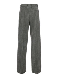 Forte_Forte Women Gray Pants With All-Over Chevron Motif In Viscose Blend For Women