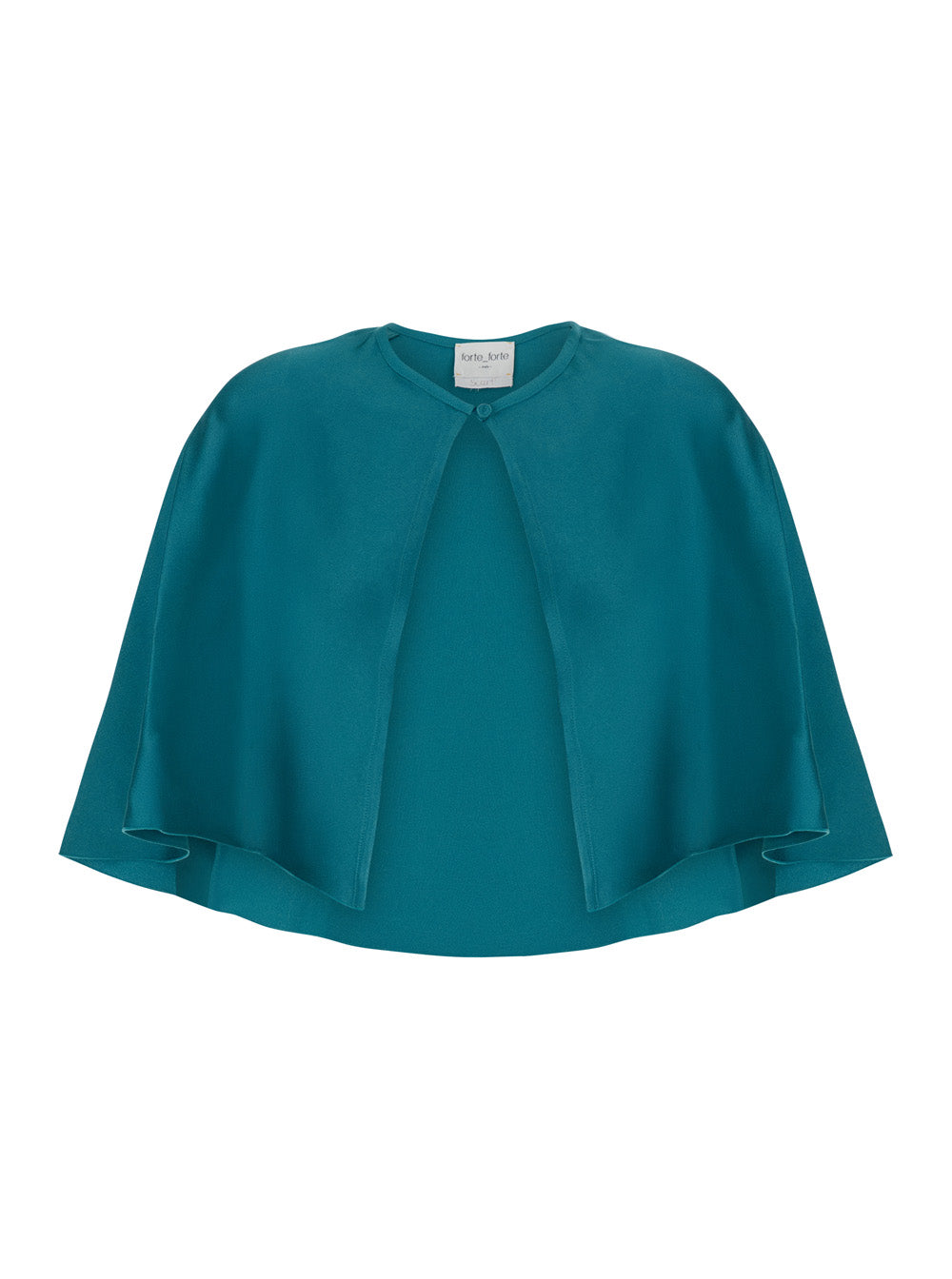 Forte_Forte Women Blue Cape With Round Neckline And Button Closure On The Front A Blend Viscose For Women