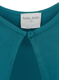 Forte_Forte Women Blue Cape With Round Neckline And Button Closure On The Front A Blend Viscose For Women