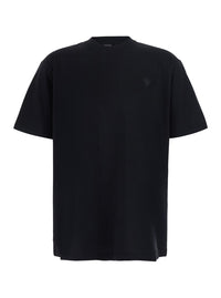Gucci Men Black Crew Neck T-Shirt With Crest Embroidery On The Front In Blend Cotton For Men