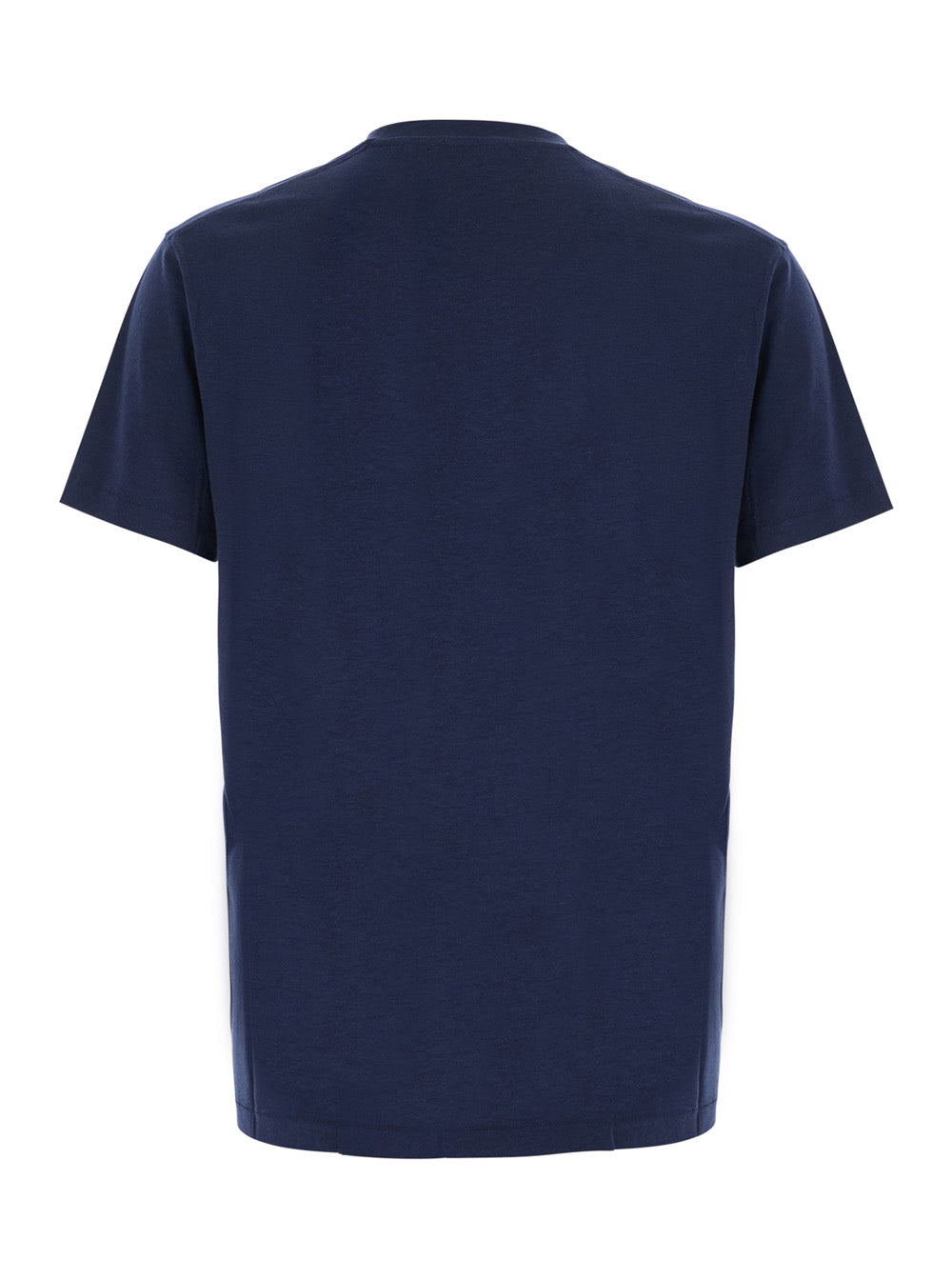 Tom Ford Men Blue Crew Neck T-Shirt With Logo Embroidery On The Front In Blend Cotton For Men