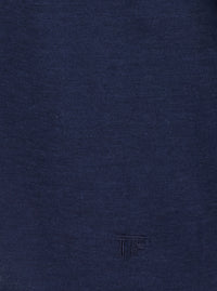 Tom Ford Men Blue Crew Neck T-Shirt With Logo Embroidery On The Front In Blend Cotton For Men