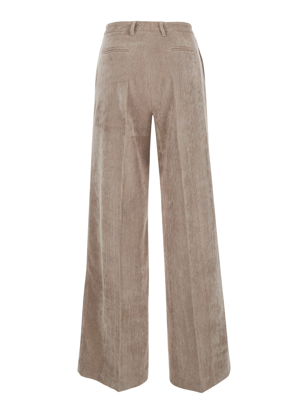 Leplain Women Brown Corduroy Pants With Pockets And Straight Hems For Women
