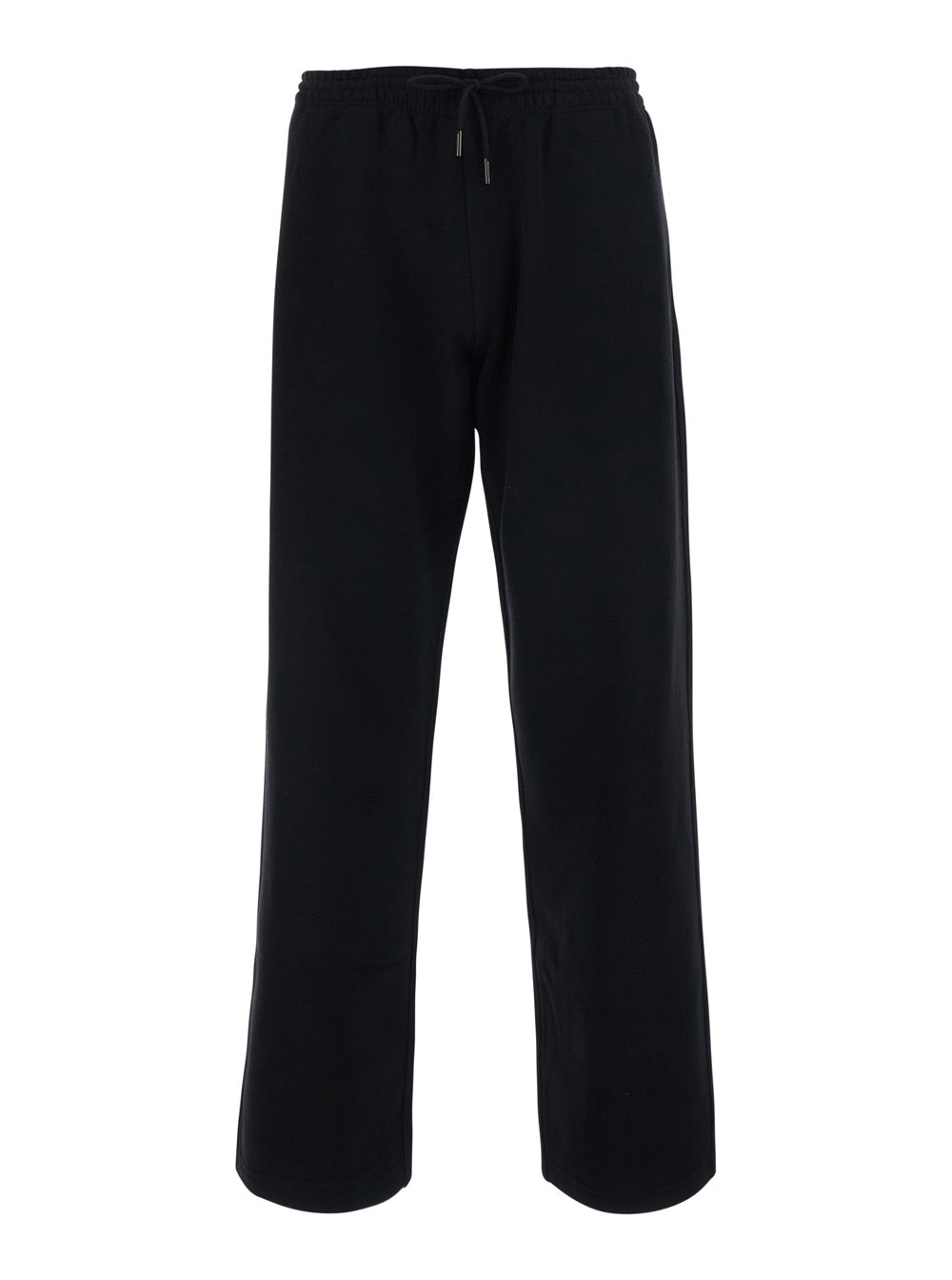 Burberry Women 'Jodie' Black Pants With Drawstring Waist And Check Patch On The Back In Cotton For Women