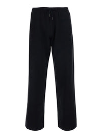 Burberry Women 'Jodie' Black Pants With Drawstring Waist And Check Patch On The Back In Cotton For Women