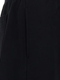 Burberry Women 'Jodie' Black Pants With Drawstring Waist And Check Patch On The Back In Cotton For Women