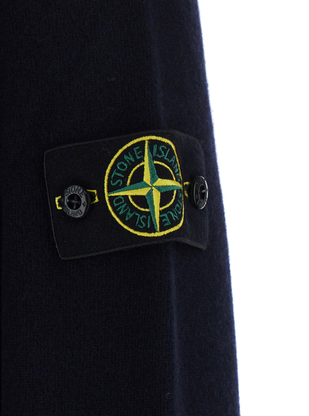 Stone Island Men Blue Polo Shirt With Logo Patch Applied On The Sleeve In Wool For Men